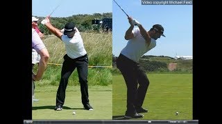 Jon Rahm golf swing  Long Iron faceon amp downtheline July 2017 [upl. by Cherise]