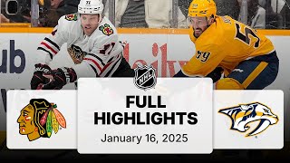 NHL Highlights  Blackhawks vs Predators  January 16 2025 [upl. by Tymon]