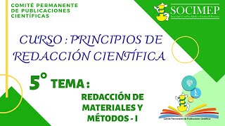 Tema 5° Redacción de Materiales y Métodos [upl. by Aronow788]