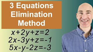 Solving Systems of 3 Equations Elimination [upl. by Gillie587]