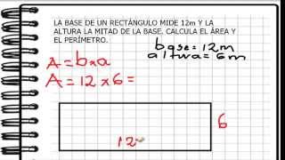 AREA Y PERIMETRO RECTANGULO [upl. by Yelyr]