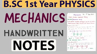 BSc 1st Year Physics  Mechanics Notes [upl. by Hanforrd]