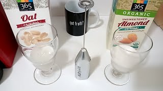 Oat Milk vs Almond Milk part 2 Frothing Test [upl. by Karole]