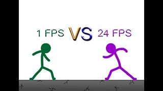 1 FPS VS 24 FPS Stickman Fight [upl. by Adnyl]