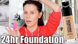 FULL DAY WEAR TEST  LOreal 24hr Foundation [upl. by Sinnel469]