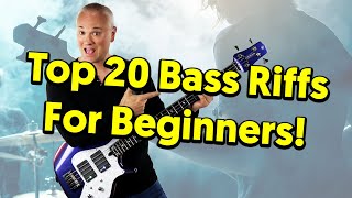 Top 20 MUST KNOW Bass Riffs For Beginners tabs amp tutorial [upl. by Eelanna]