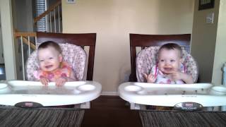 11 Month Old Twins Dancing to Daddys Guitar [upl. by Atteuqcaj]