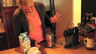 Nespresso Aeroccino Plus Frother Review Frothing Almond Milk [upl. by Yttak]